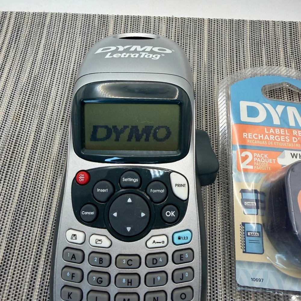 DYMO‎ LetraTag LT-100H Handheld Label Maker Silver with 2PK White Paper Refills